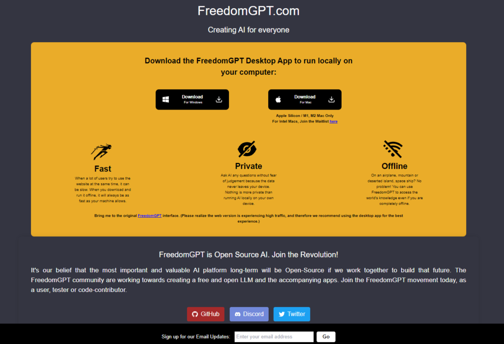 Freedom GPT - An offline chatbot